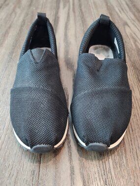 TOMS Size 12 Black Knit Slip-On Shoes - Lightweight Casual